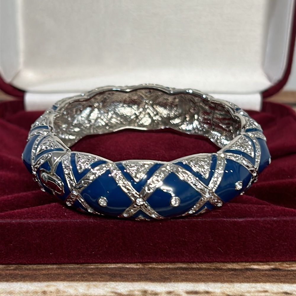 JBK9 Vintage Bangle, Blue Enamel & Swarovski Crystal Camrose & Kross for JBK